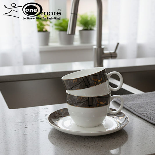 12-Piece Refined Tea Cup & Saucer Collection