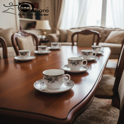 12-Piece Sophisticated Tea Cup & Saucer Collection