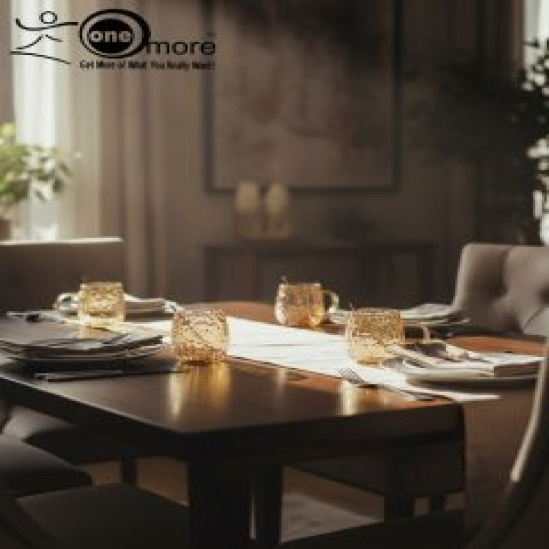 7-Piece Amber Textured Glass Tea & Water Set – Elegant Style