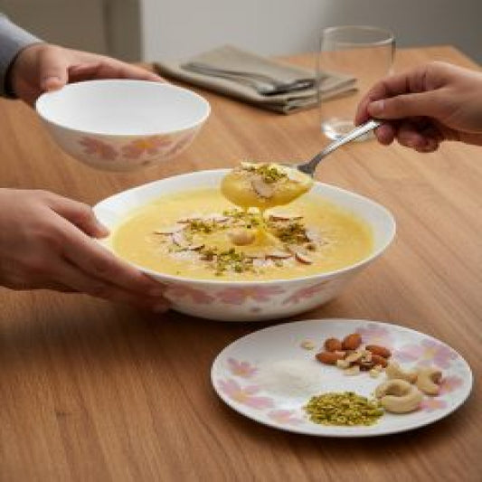 Refined Floral Square Opalware Dinnerware Set