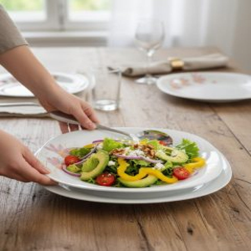 Refined Floral Square Opalware Dinnerware Set