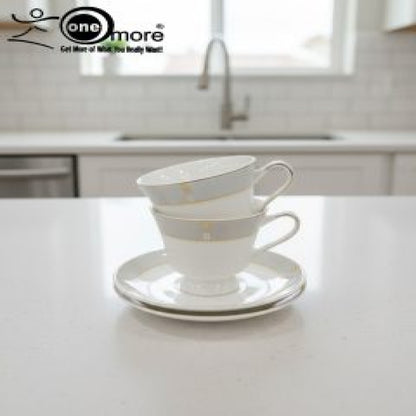 Refined Porcelain Tea Cup & Saucer Set