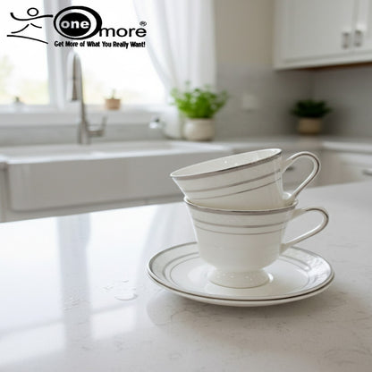 Refined Porcelain Tea Cup & Saucer Set