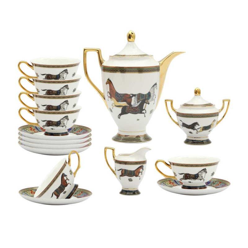 Premium 15?Piece European Bone China Tea Set