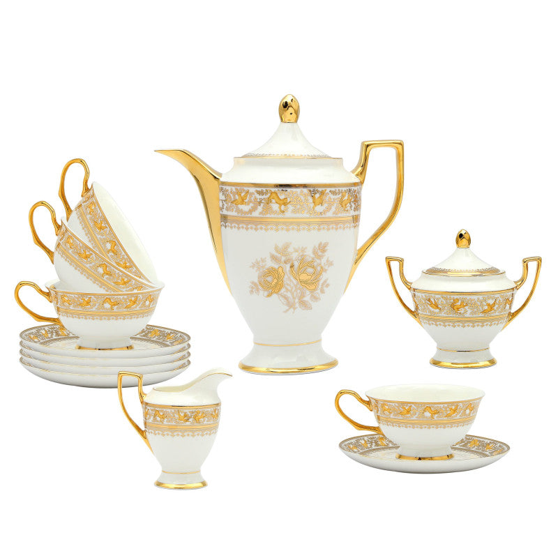 European 15?Piece Bone China Tea Set