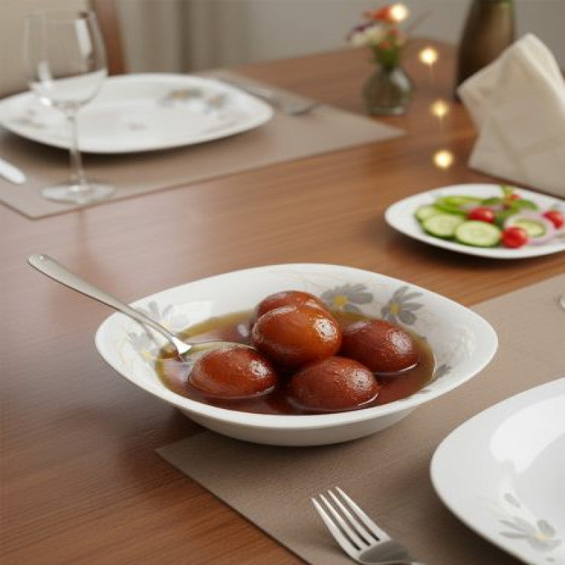 Elegant Opal Dinner Set with Floral Accents