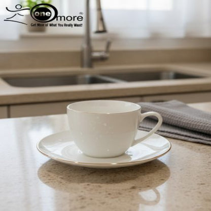 Premium 12?Piece Cup & Saucer Set – Gold Accents