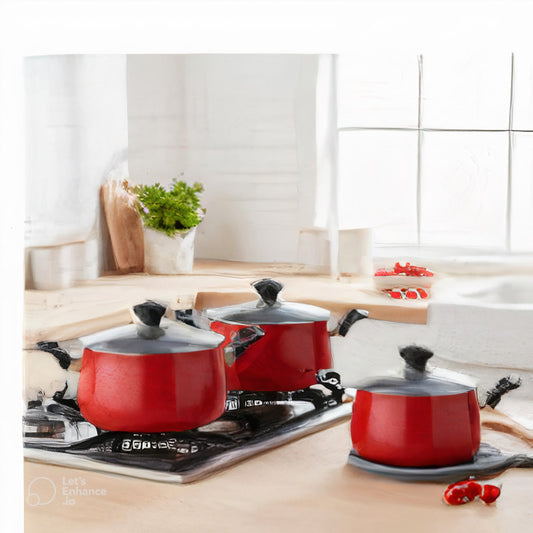 Kitchen King 6-Piece Tinta Belly Pots Set with Lids