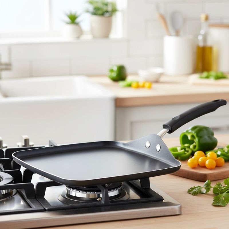 Kitchen King 28cm Square Grill Pan – Premium Non-Stick Ridged Griller for BBQ, Steaks & Tikkas | Adornia.pk