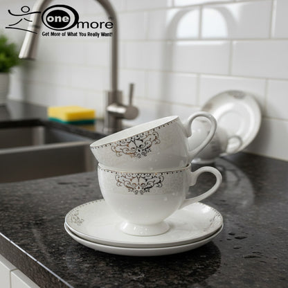 Refined Porcelain Tea Cup & Saucer Collection