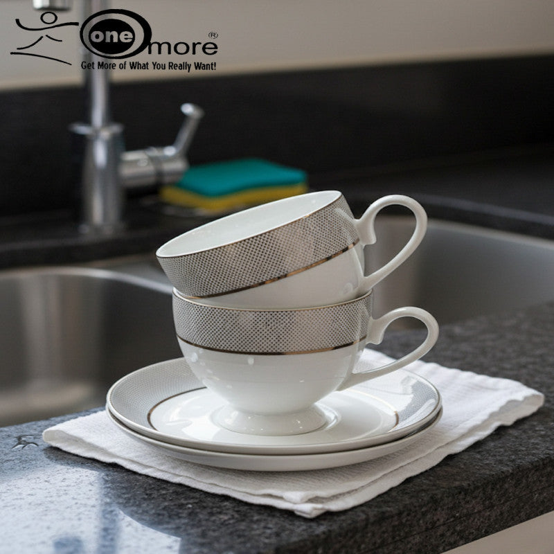 Deluxe Porcelain Tea Cup & Saucer Set