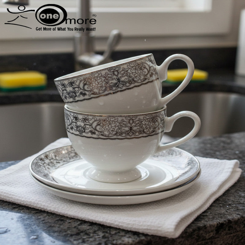 Elegant Porcelain Tea Cup & Saucer Set