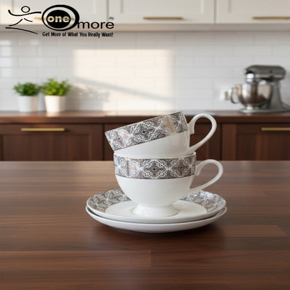 Refined Porcelain Tea Cup & Saucer Set