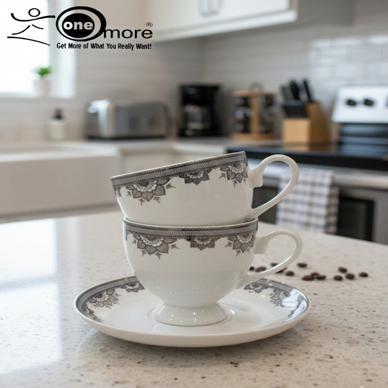 Premium Porcelain Tea Cup & Saucer Set