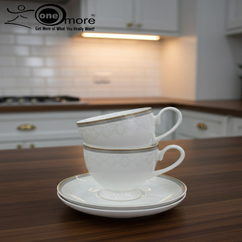 Deluxe Porcelain Tea Cup & Saucer Set