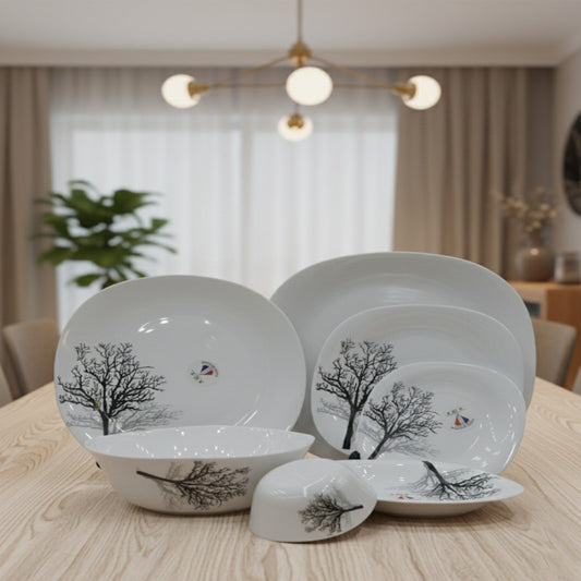 26-Piece Winter Tree-Inspired Minimalist Dinnerware Collection