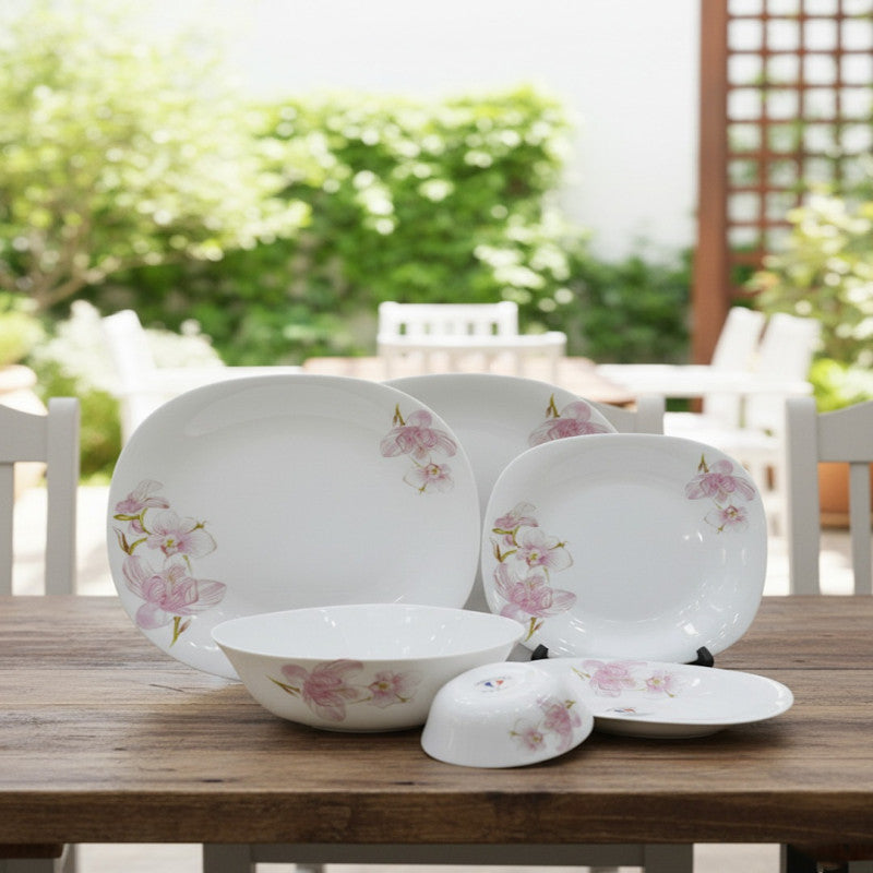 Orchid Bloom Opalware Dinnerware Set