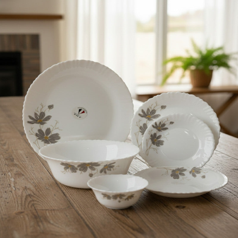 26-Piece Premium Opalware Floral Dinnerware Collection