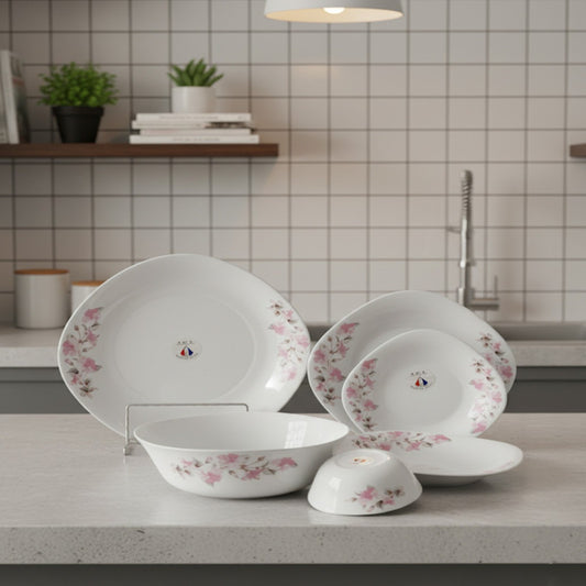 26-Piece Pink Petal Blossom Dinnerware Collection