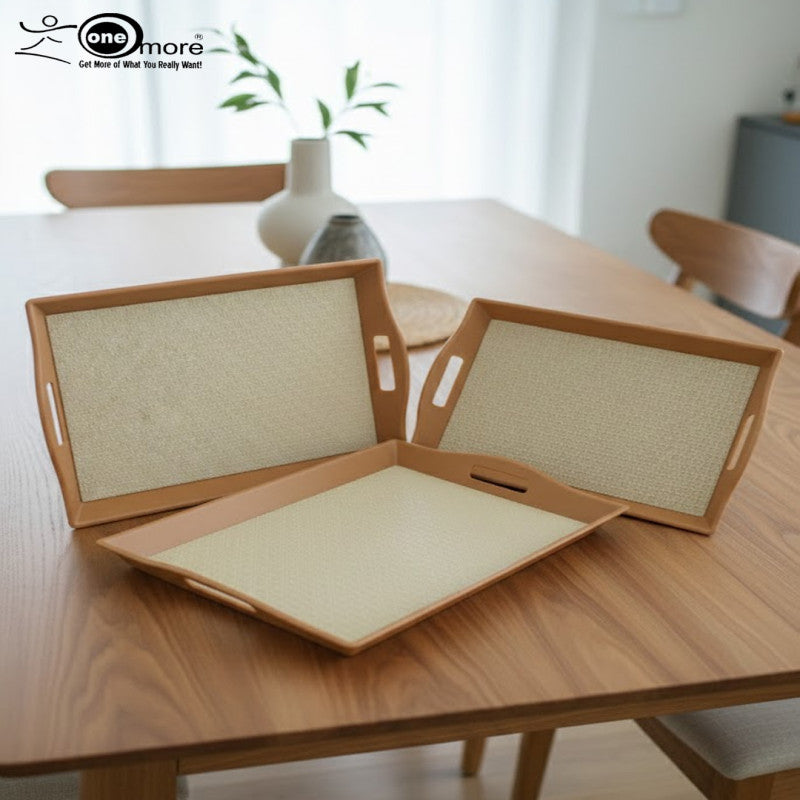 Stylish 3-Piece Non-Slip Fiber Tray Set – Durable & Available in 5 Colors