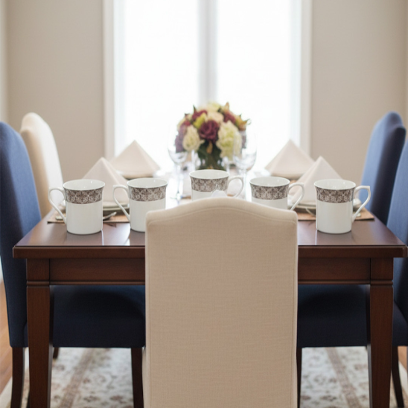 6-Piece Premium Super Bone China Mug Set