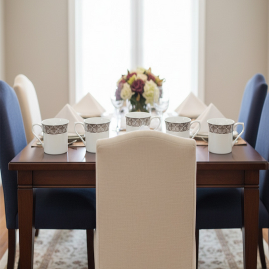 6-Piece Premium Super Bone China Mug Set