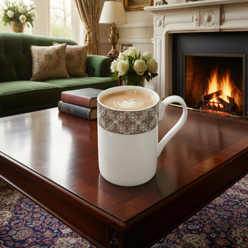 6-Piece Luxurious Super Bone China Mug Set