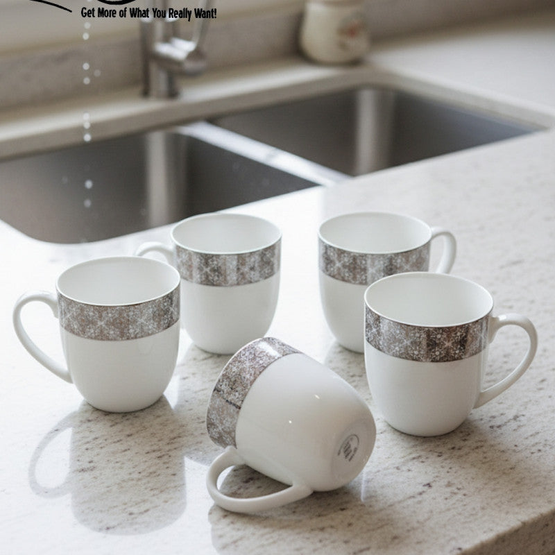 Refined Six-Piece Super Bone China Mug Collection