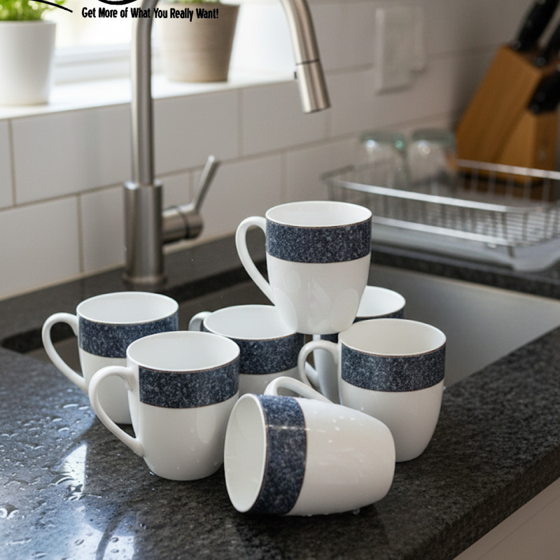 Upscale Six-Piece Super Bone China Mug Set