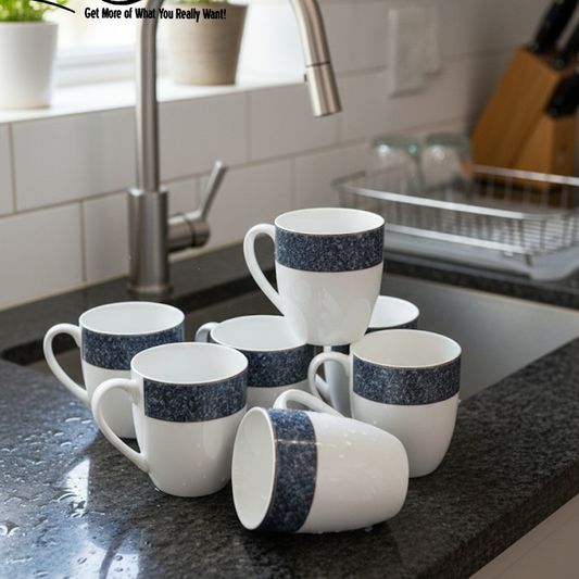 Upscale Six-Piece Super Bone China Mug Set