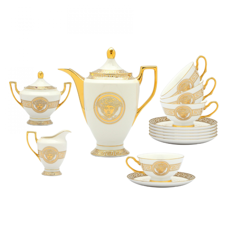 European-Style 15-Piece Versace Bone China Tea Set