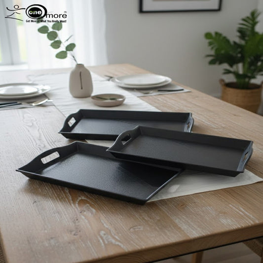 3-Piece Premium Fiber Serving Tray Set – Non-Slip, Durable, Available in 3 Colors