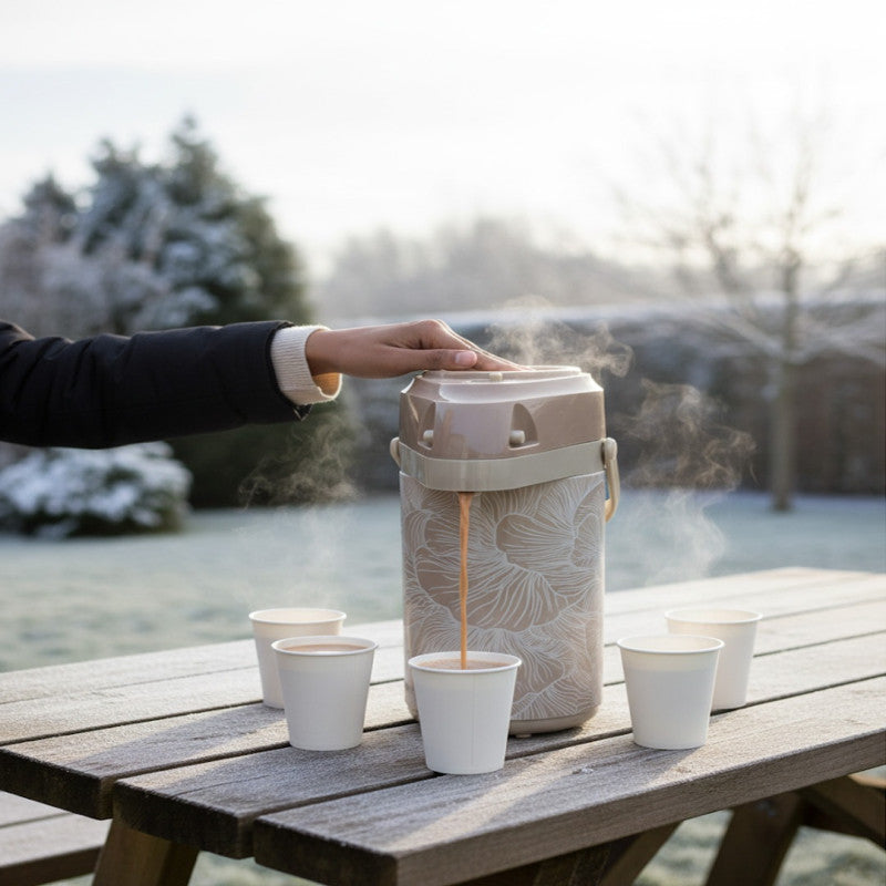 3-Litre Insulated Flask with Glass Inner Lining – Floral Pattern Design