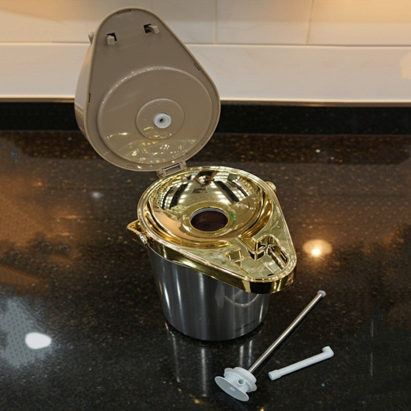 3-Litre Premium Insulated Flask with Glass Inner Lining – Metallic Silver & Gold Accents