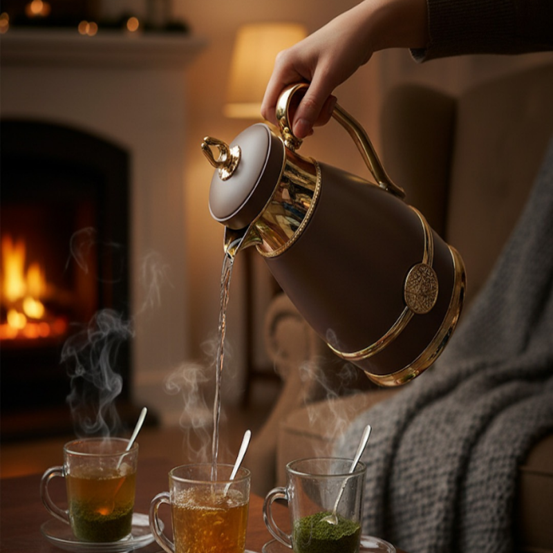 DayDays Royal Collection Thermos Flask – 1 Litre (Glass Interior)