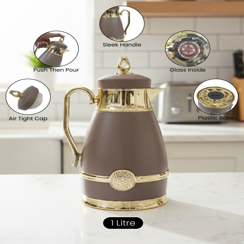 DayDays Royal Collection Thermos Flask – 1 Litre (Glass Interior)