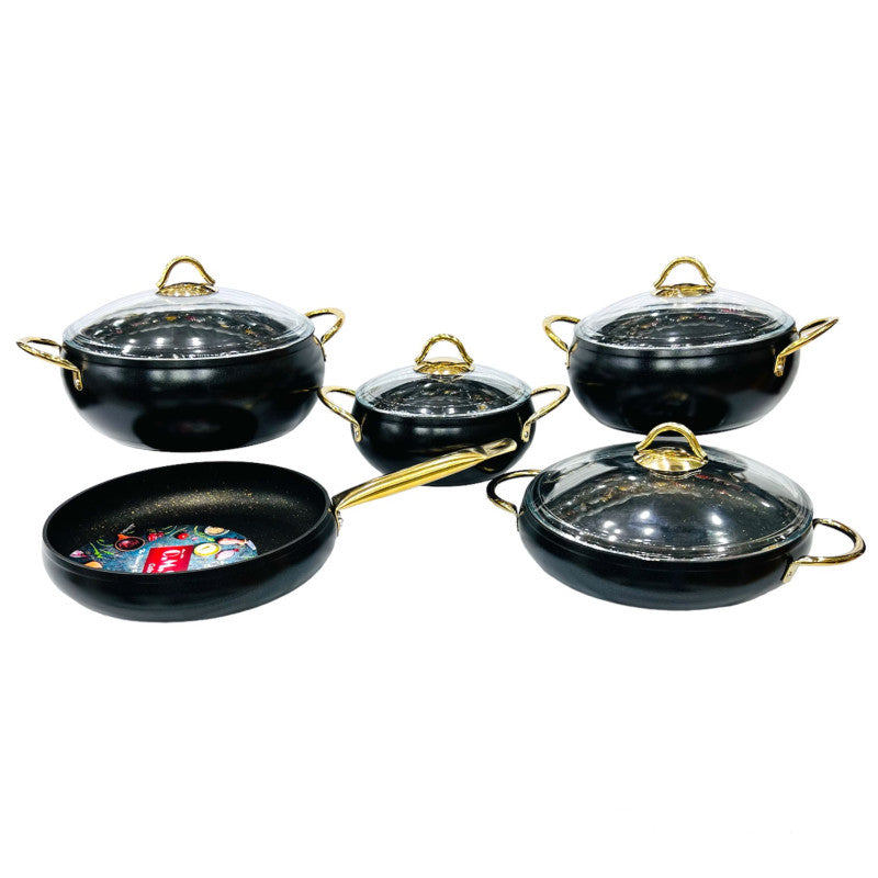 O.M.S. Granitic 9-Piece Cookware Set – Made in Turkey