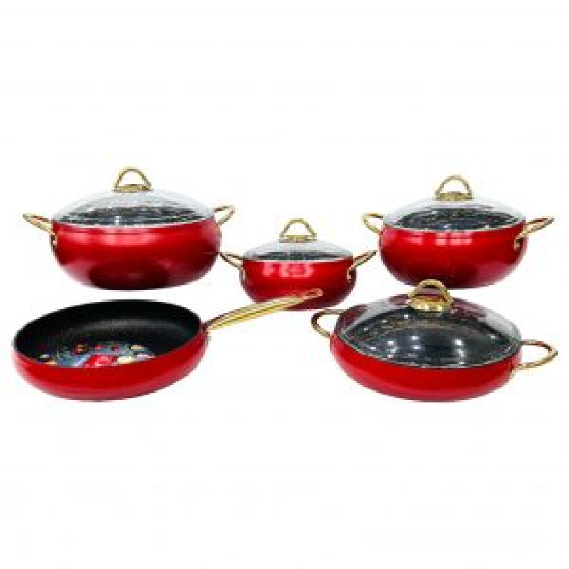O.M.S. Granitic 9-Piece Cookware Set – Made in Turkey