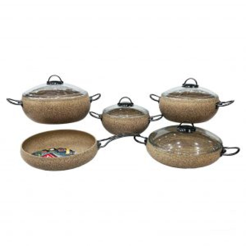 O.M.S. Granitic 9-Piece Cookware Set – Made in Turkey