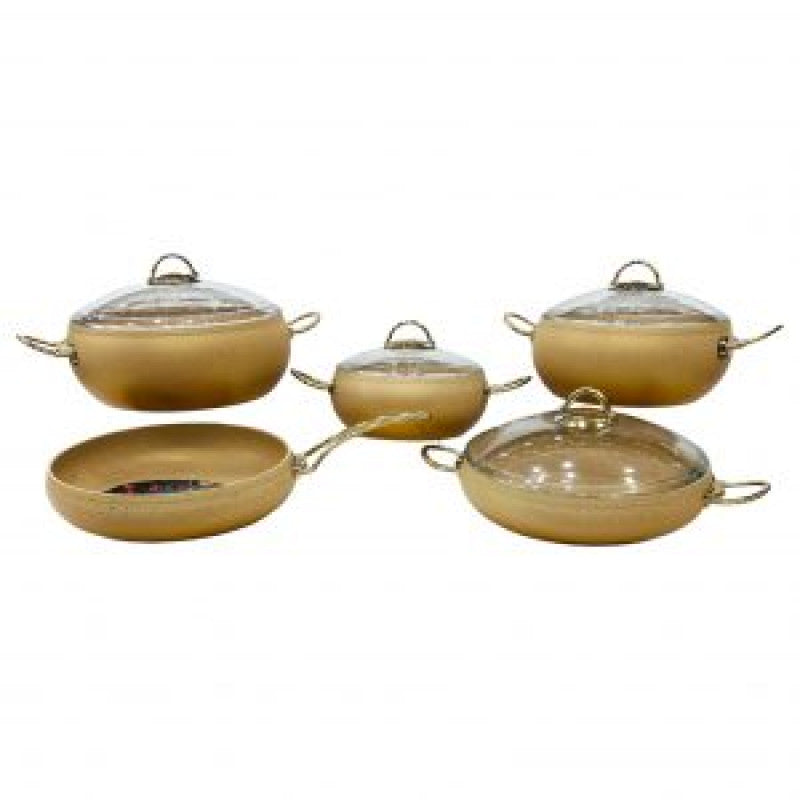 O.M.S. Granitic 9-Piece Cookware Set – Made in Turkey