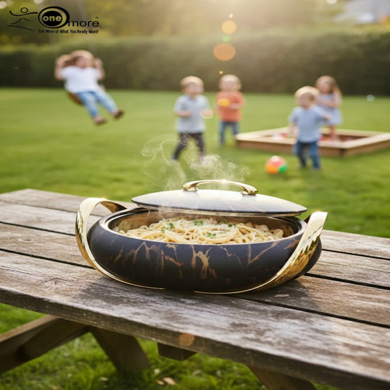 Luxury Insulated Casserole Hot Pot Set – Premium White, Gray & Black Marble Design (2.5L, 3.0L & 3.5L)