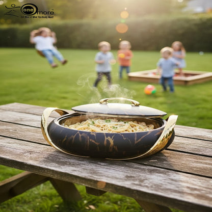 Luxury Insulated Casserole Hot Pot Set – Premium White, Gray & Black Marble Design (2.5L, 3.0L & 3.5L)