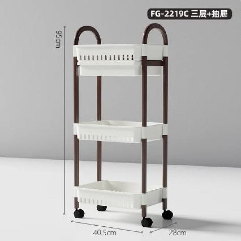 “Multi-Purpose Movable Storage Trolley with Shelving – Kitchen Cart”