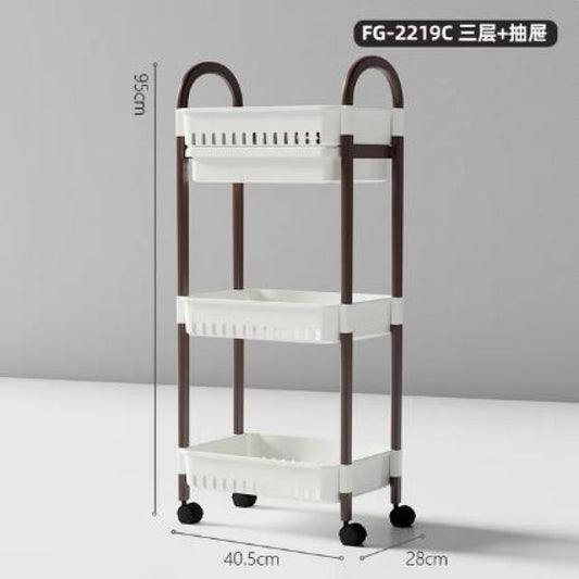 “Multi-Purpose Movable Storage Trolley with Shelving – Kitchen Cart”
