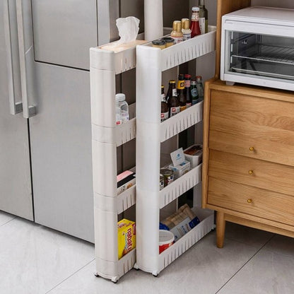“Mobile Gap Storage Trolley with Wheels – Kitchen & Home Storage Solution”