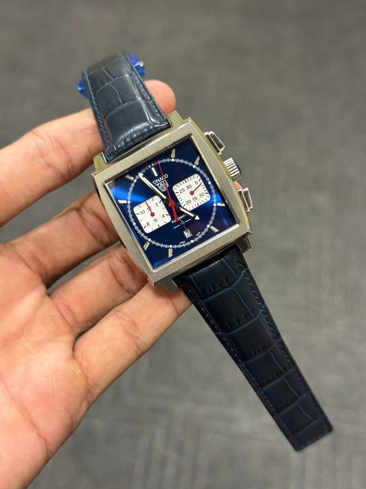 CHRONOGRAPH FINAL EDITION SILVER CASE BLUE DIAL BLUE LEATHER STRAP