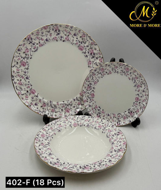 Royal Albert-Inspired Plate Set (18-Pcs) – Design : 402-F