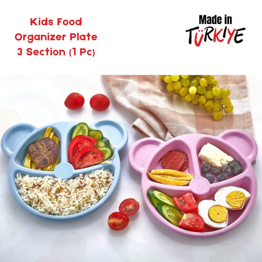 2 Pcs Plastic Kids Food Organizer Plate