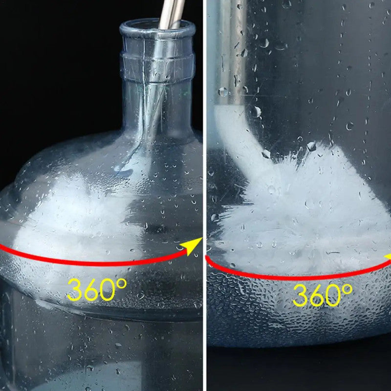 Steel Long Handle Cleaning Brush | Multi-Layer Bristle Scrubber for Bottles, Buckets & Jugs