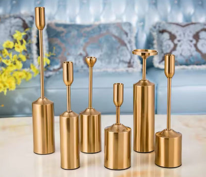 6 Pcs Metal Candle Stand Holder